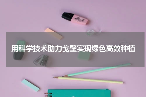 用科学技术助力戈壁实现绿色高效种植